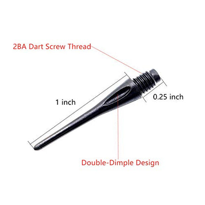 2BA Thread Plastic Tip Dart Points 500 Pack Soft Dart Tips Replacement Plastic Dart Tips with Case Dart Accessories Black