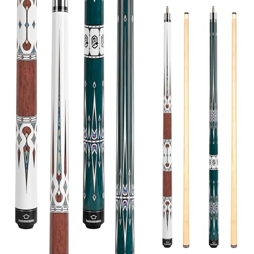 HomeSeason Pool Cue Stick 58" Billiard Cue Sticks Professional Low Deflection Pool Sticks - color: 2-Pack(18/21oz)