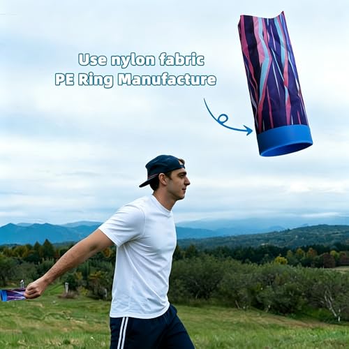 Hand-Throw Gliding Tube,Nylon Fabric,7.87×2.76in,Random Color,Compact Portable,Boomerang Design,for Outdoor Leisure Interactive Stress Relief