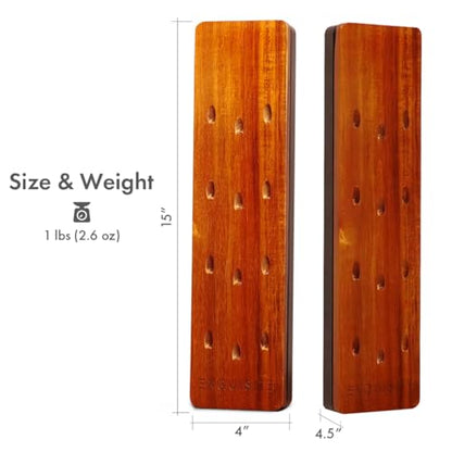 EXQUISITE Premium Craft-Handed Dark Brown Accacia Darts Holder - Wall Mounted Dart Caddy Display & Storage for 12 Soft & Steel Tip Darts, Precision Drilled, Protective Backing, Includes Mounting Kit
