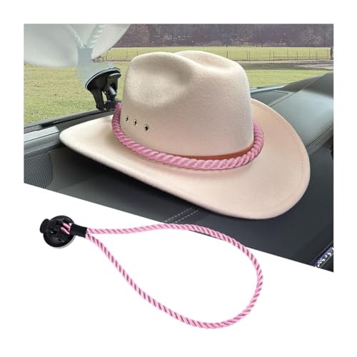zipelo Hat Mounts for Car, Cowboy Hat Holder Rack with Suction Cup and Handmade Rope, Car Accessories, Universal Cowboy Hat Hanger for SUV Truck Vehicle Home (Pink) - color: Pink