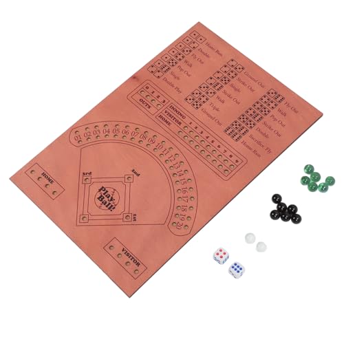 TOPINCN Baseball Dice Board Game, Premium Solid Wood Table Game with Dice and Marbles Fun Baseball Battle for Kids Adults Family Party Gatherings