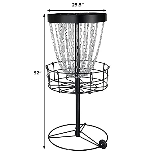 Disc Golf Basket Double Chain Practice Basket for Disc Golf Portable Metal Disc Golf Target Flying
