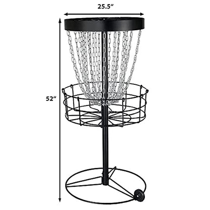 Disc Golf Basket Double Chain Practice Basket for Disc Golf Portable Metal Disc Golf Target Flying