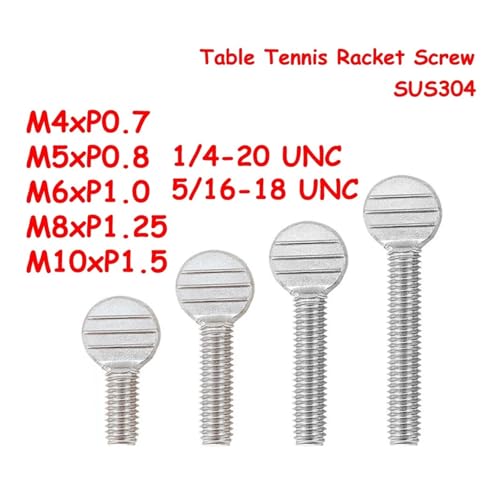 304 Stainless Steel Hand-Tighten Table Tennis Racket Thumb Screws M4-M10 1/4-20 5/16-18 UNC for Sports Equipment(1/4-20x12mm(10Pcs)) - size: 1/4-20x12mm(10Pcs)