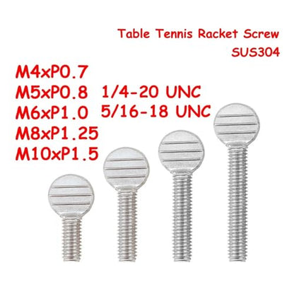 304 Stainless Steel Hand-Tighten Table Tennis Racket Thumb Screws M4-M10 1/4-20 5/16-18 UNC for Sports Equipment(1/4-20x20mm(10Pcs)) - size: 1/4-20x20mm(10Pcs)