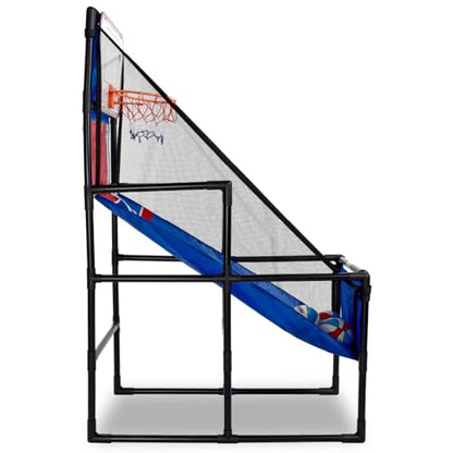 Pop-A-Shot Lil’ Pop Game | Indoor Arcade Basketball Hoop for Kids Age 3-6 | 3 Balls & Sticker Pack | Electronic Scoreboard, Music, Sound FX