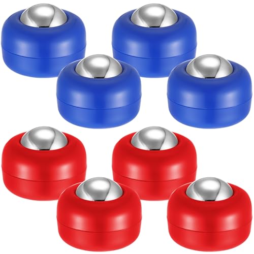 Gejoy Mini Shuffleboard Replacement Puck Tabletop Equipment Rollers Set Shuffleboard Curling Accessories - color: Red, Blue