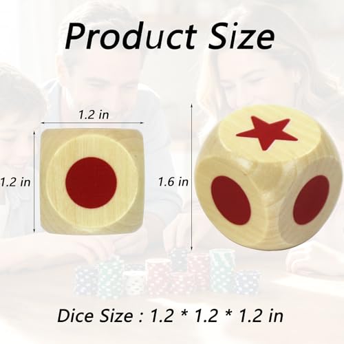 Left Right Dice Games Dice Set Toys Board Table Games for Adults Teens Kids Family Party Travel Thanksgiving Christmas Stocking Stuffers Gamer Fun Gifts (Red) - color: Red