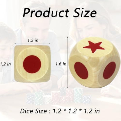 Left Right Dice Games Dice Set Toys Board Table Games for Adults Teens Kids Family Party Travel Thanksgiving Christmas Stocking Stuffers Gamer Fun Gifts (Red) - color: Red