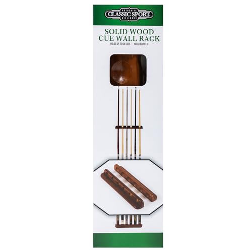 EastPoint Sports Classic Sport Six Cue Billiard Rack - Wall Mounted, Durable Solid Wood