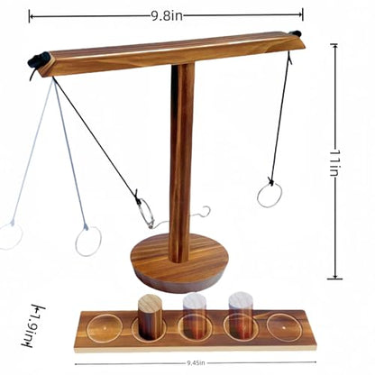 Ring Toss Games for Adults, Yard Games, Patio Decor, Outdoor Indoor Games, Wooden Hook and Ring Game for Bars,Party，Home