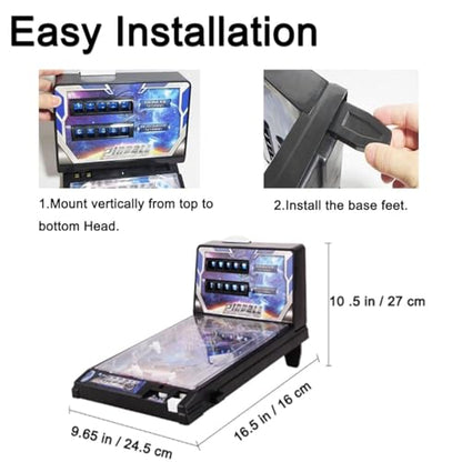 Exciting Space Theme Pinball Machine, Tabletop Electronic Pinball Game, Desktop Ball Shooting Toy with Lights Sounds, Arcade Pinball Favor
