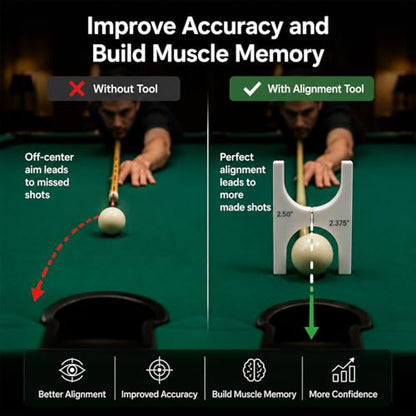 Billiard Training Tools, Pool Cue Tip Straightness Checker Alignment, Improve Stroke & Aim, for Players - color: Both