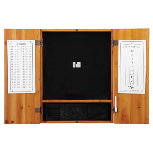 Viper Metropolitan Solid Wood Sisal/Bristle Steel Tip Dartboard Cabinet: Cabinet Only (No Dartboard), Oak Finish - color: Oak Finish