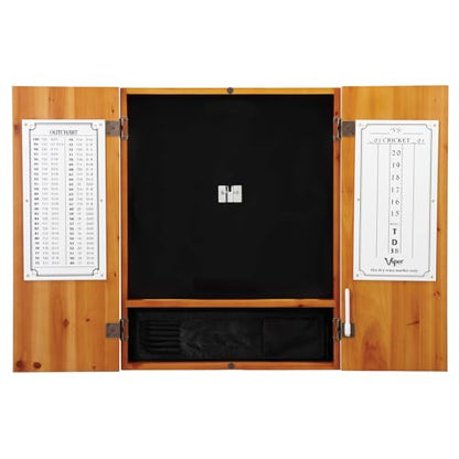 Viper Metropolitan Solid Wood Sisal/Bristle Steel Tip Dartboard Cabinet: Cabinet Only (No Dartboard), Oak Finish - color: Oak Finish