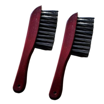 Snooker Table Brush Wooden Handle Billiards Table Rail Brush Cleaning Tool for Household, Dark Red