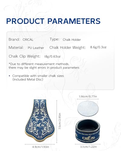 CRICAL Portable Magnetic Pool Chalk Holder Square Chalk Cube Holder Billiard Cue Accessory Gift Idea - color: CL-ChalkHolder Dark Blue White-R