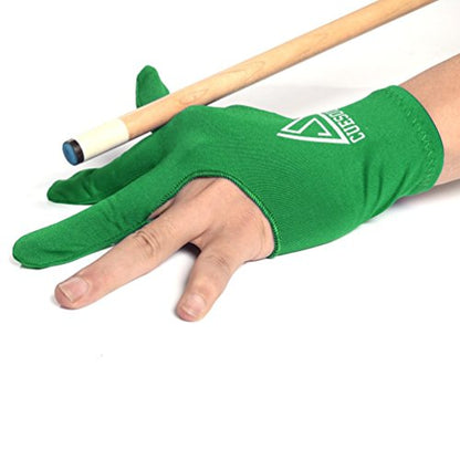 CUESOUL 10pcs/Set 3 Finger Billiards Gloves Pool Cue Gloves - color: Green