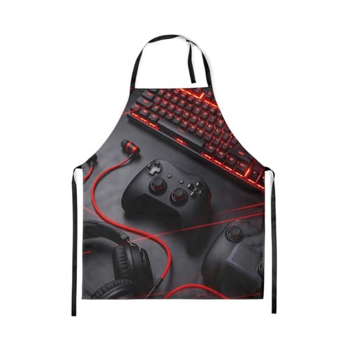 Castle Fairy Basketball Kitchen Apron - color: Gamepad Black