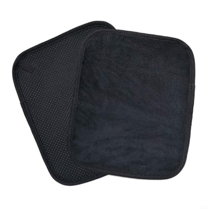 FABULETTA Microfiber Bowling Ball Cleaning Towel with Grip Beads, 10x8 Inch Reusable Pad for Removing Lane Oil and Dirt, Soft Non-Scratch Accessory for Gym(Black) - color: Black