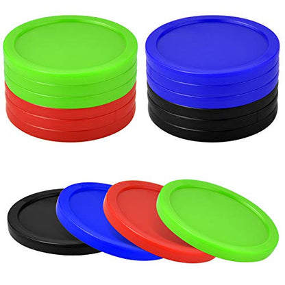 Coopay 12 Pieces Home Air Hockey Pucks 2.5 Inch Heavy Replacement Pucks for Game Tables Equipment Accessories, 12 Grams - color: Red, Black, Blue, Green