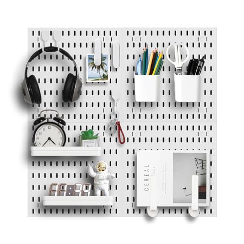 Revamp Your Space With A Versatile Pegboard Kit - Effortlessly Organize Home, Office, And Gaming Setup With Customizable Hanging Solutions (White)