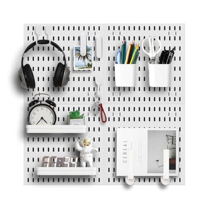 Revamp Your Space With A Versatile Pegboard Kit - Effortlessly Organize Home, Office, And Gaming Setup With Customizable Hanging Solutions (White)
