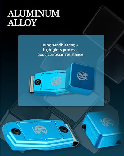 KONLLEN Magnetic Pool Chalk Holder Aluminum Alloy Belt Clip | Portable design, durable metal construction, quick access,metal cue chalk case for pool, snooker and carom - color: Blue Chalk Holder+pool chalk