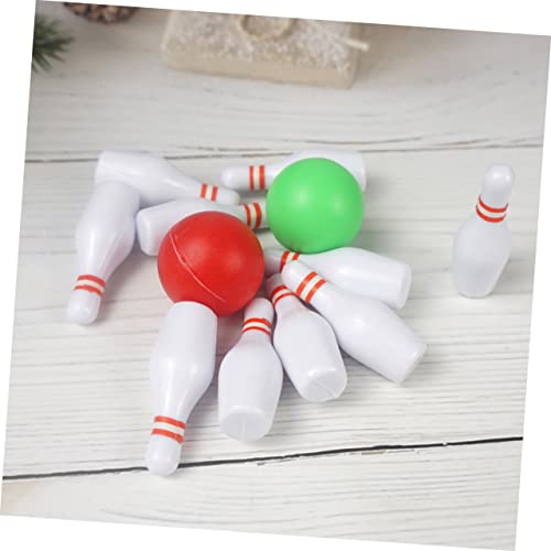 2sets Mini Bowling Model of Simulated Bowling for Mini House Decoration Creative and Realistic Accessory for Photography and Play