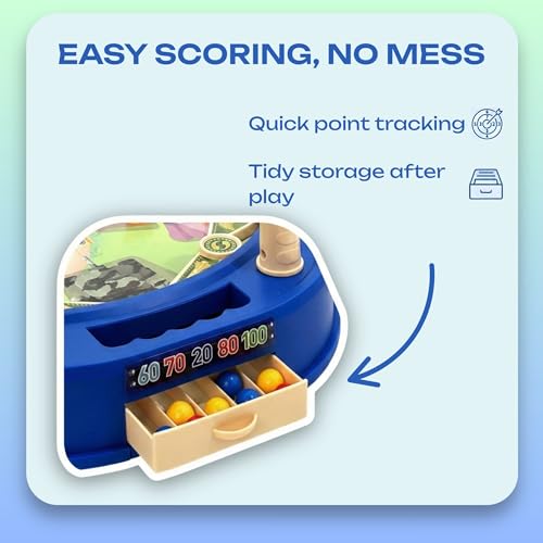 Battle Pinball Machine — Tabletop Arcade Game with Obstacles, Pull-Rod Launcher, Flippers & Scoring Targets, 1-2 Player Mini Pinball for Kids Ages 3+ - style: Battle Pinball
