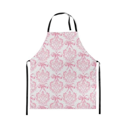 Manfei Blue Bowknot Kids Kitchen Apron - color: Pink White
