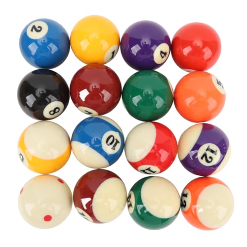Billiard Balls Set, Resin 2.25inch Regulation Size High Friction Bright Colors with Clear Numbering Includes Ball