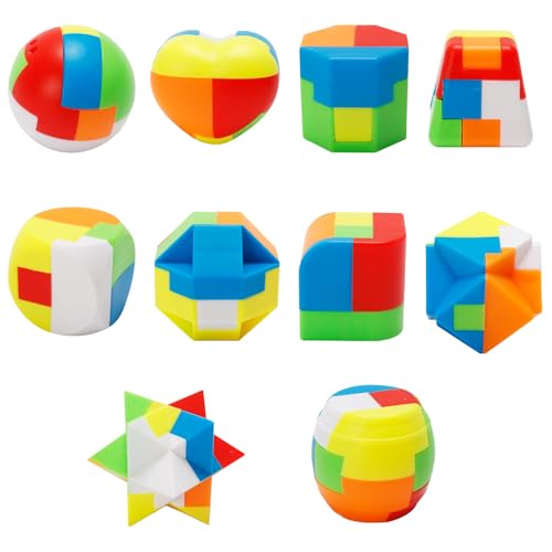 Bbiamsleep 20 Pcs Brain Teasers Puzzle Game Plastic Original 3D Sphere Puzzle Magic Ball Brain Teaser Puzzles Intelligence Game Puzzles for Boys and Girls Educational