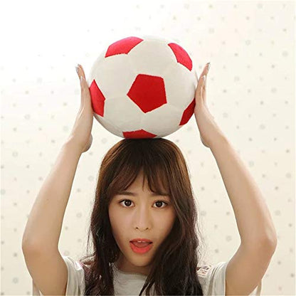 AOQI Plush Soccer Balls - Fluffy Stuffed Toy Soccer Ball Plush Pillow Soft Durable Stuff Soccerball Gift for Kids Boy Baby (Red - White,7.8inch/20cm) - color: Red - White, size: 7.8inch/20cm