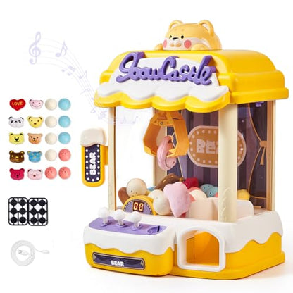 Toy Claw Machine for Kids, Kids Vending Machines with Adjustable Sound, Mini Arcade Claw Machine for Candy Grabber Prize Dispenser Home Party Christmas & Birthday Gifts for Children/Adults, Ages 3+
