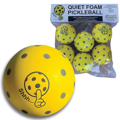 Quiet Foam Pickleballs | Great for HOA’s | Quiet Play in Noise-Sensitive Areas | Safe for Practicing Wall-Drills in Your Home or Office | Durable and Long Lasting | 100s of Smiles in Every Ball - style: 6-Pack