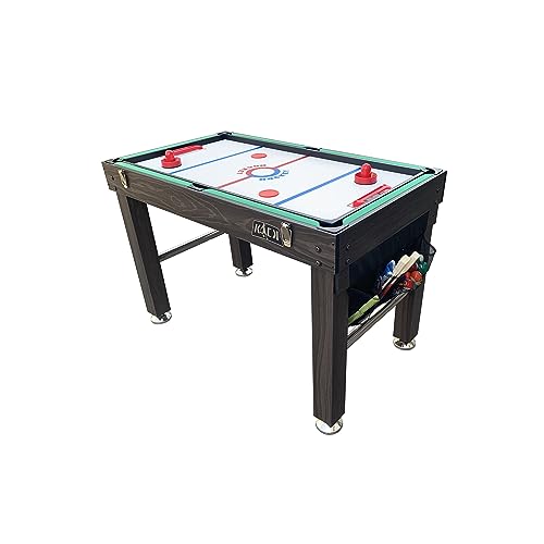 KICK Minotaur 48" 5-in-1 Multi-Game Table - Foosball, Glide Hockey, Billiards/Pool, Ping Pong & Basketball - color: Brown