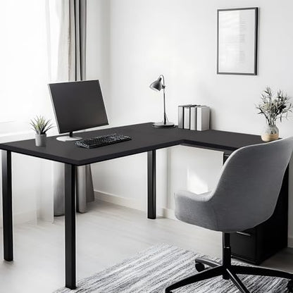 Kaboon 36x20 inch Black Table Top Universal, Solid One-Piece Desktop, Reversible Melamine Countertop, Double Desks, L-Desk DIY - color: Black, size: 36x20
