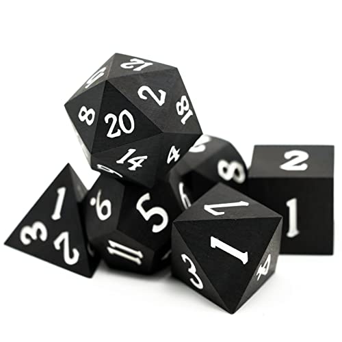 Wood DND Dice Set, 7PCS Black Polyhedral Dice Set for D&D Role Playing Games, d and d Gifts (Ebony Wood) - color: Ebony Wood