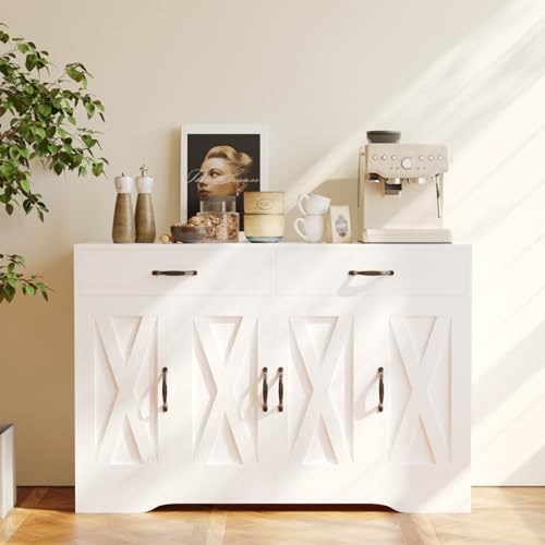 47" Sideboard Buffet Cabinet with Storage, Kitchen Cabinet for Dining Room, White - color: Brown, style: Sideboard Cabinet