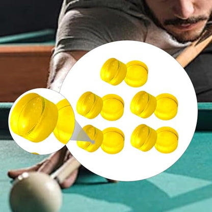 10 Pieces Break Jump Clear Cue Tip Billiard Pool Cue Tip Hard Professional Replacement for Player Billiard Beginners Snooker - color: yellow
