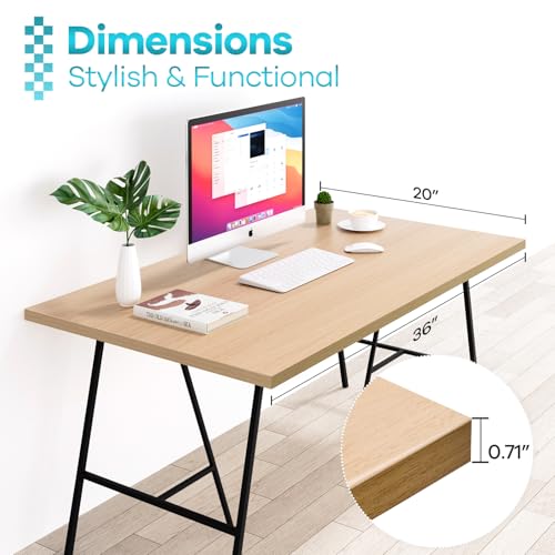 Kaboon Universal Tabletop 36"x20", Solid One-Piece Melamine Table Top, Double L-Desk Floating Desk DIY, Home and Office Countertop, Light Walnut - color: Light Walnut, size: 36x20