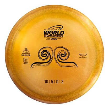 Yikun Disc Golf| Pro Worlds 2025 Limited Edition | Fairway-Distance Hybrid Disc | Max 100m+ Flights for All Skill Levels | Late-Turn Glide & Reliable Fade | PDGA Approved 170-176g - color: Pro Wolds 2025（Orange）