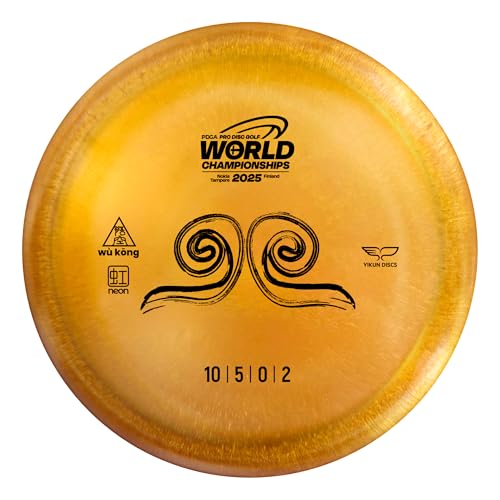 Yikun Disc Golf| Pro Worlds 2025 Limited Edition | Fairway-Distance Hybrid Disc | Max 100m+ Flights for All Skill Levels | Late-Turn Glide & Reliable Fade | PDGA Approved 170-176g - color: Pro Wolds 2025（Orange）