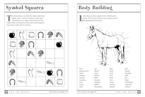 Horse Games & Puzzles: 102 Brainteasers, Word Games, Jokes & Riddles, Picture Puzzlers, Matches & Logic Tests for Horse-Loving Kids (Storey's Games & Puzzles)