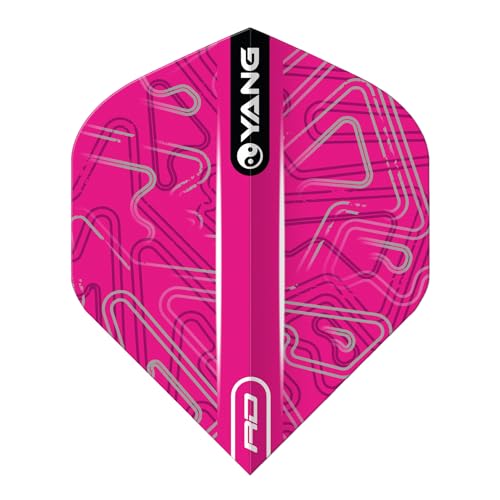 RED DRAGON Yin Yang Double Sided Dart Flights 3 Sets Per Pack (9 Dart Flights in Total) - color: Pink and Black