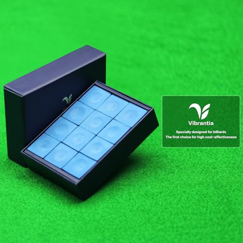 Pro Billiard Pool Cue Chalk 12 Cubes Low Dust for Snooker 8-Ball | Tournament Standard Billiard Chalk, Super Dense Low Dust Formula, 12 Cubes with Portable Storage Box, for Snooker Pool 8-Ball