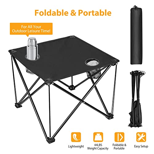 Moclever Foldable Camping Table – Ultralight Portable Table with Cup Holders & Carry Bag, Perfect for Outdoor Adventures, Picnic, Beach, BBQ, Hiking & Home Use