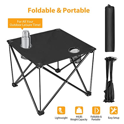 Moclever Foldable Camping Table – Ultralight Portable Table with Cup Holders & Carry Bag, Perfect for Outdoor Adventures, Picnic, Beach, BBQ, Hiking & Home Use